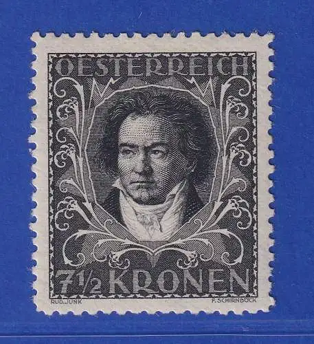 Österreich 1922 Wohlfahrtsmarke Beethoven Mi.-Nr. 420B ungebraucht *