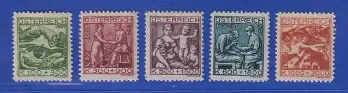 Österreich 1924 Jugendfürsorge Mi.-Nr. 442-446 Satz kpl. ungebraucht *