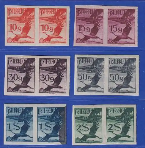 Österreich 1925 Flugpostmarken Lot 6 ungezähnte Paare [aus Mi-Nr. 468-487] **/ *