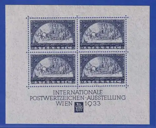 Österreich 1933 WIPA-Block Mi.-Nr. Block 1 postfrisch ** ohne Haftpunkte