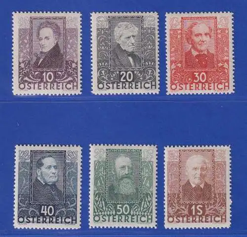 Österreich 1931 Wohlfahrtsmarken Dichter Mi-Nr. 524-529 Satz kpl. postfrisch **