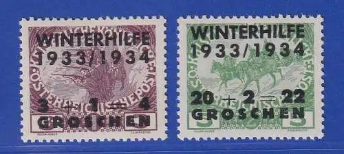 Österreich 1933/34 Winterhilfe Essay privat 2 Werte postfrisch **