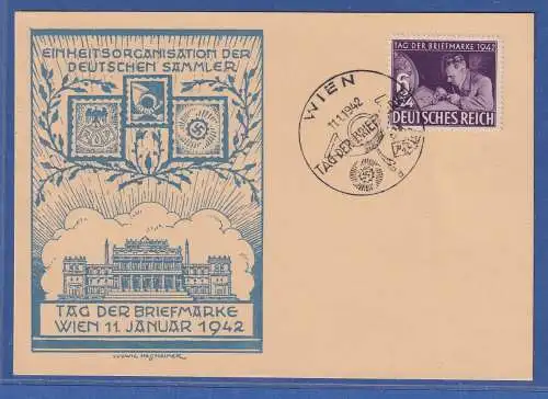 Dt. Reich 1942 Tag der Briefmarke Mi.-Nr. 811 auf Schmuckkarte FDC m. So.-O WIEN