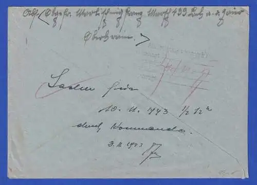 Dt. Reich 1943 Hitler Mi.-Nr. 788, 794 in MiF auf R-Brief O LAAK A. D. ZAIER