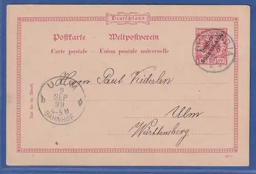 Deutsch-Südwestafrika GA Postkarte Mi.-Nr. P2 O OKAHANDJA nach Ulm 1899