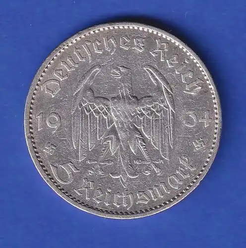 Dt. Reich Silbermünze 5 Reichsmark Garnisonkirche 1934 ss-vz