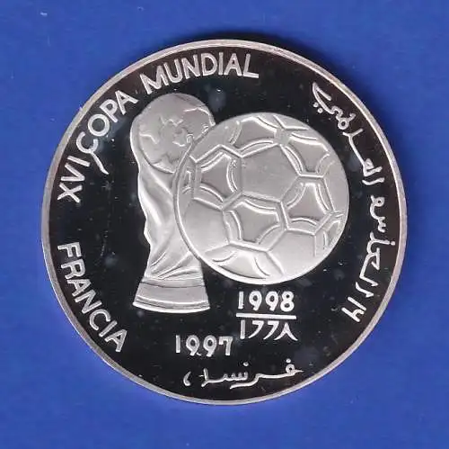 Dem. Arab. Rep. Sahara (DARS) Silbermünze 1000 Pesetas Fußball-WM FRANCE 1998 PP 