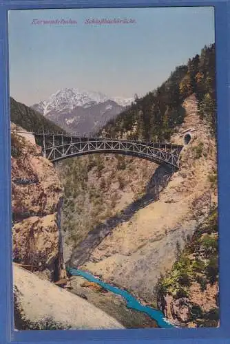 Alte AK Österreich  Karwendelbahn, Schloßbachbrücke,  ungelaufen