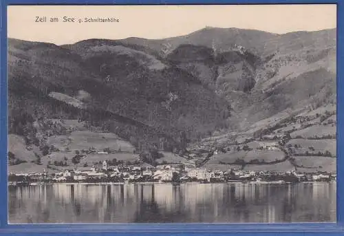 Alte AK Österreich Zell an See gegen Schmittenhöhe, ungelaufen