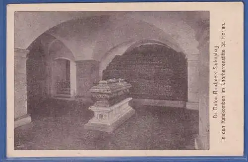 Alte AK Österreich Bruckner Sarg im Chorherrenstifte St.Florian, ungel.