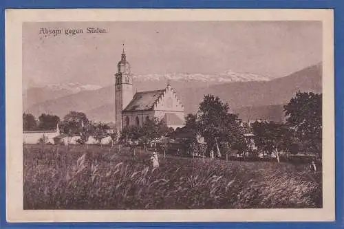 Alte AK Österreich Absam gegen Süden, Kirche, gebraucht um 1924