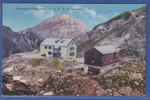 Alte AK Österreich Lamsenjochhütten d.A.V.S. Oberland, gebraucht um 1912