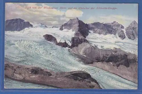 Alte AK Österreich Wiesbadener Hütte und Gletscher, gebraucht 1924