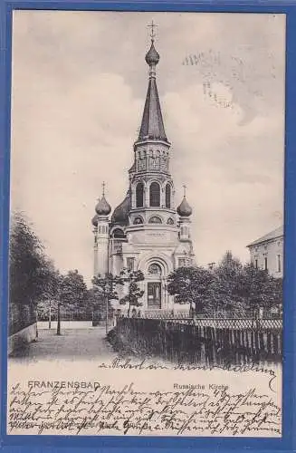 Alte AK Österreich Franzensbad, Russische Kirche, gebraucht 1904