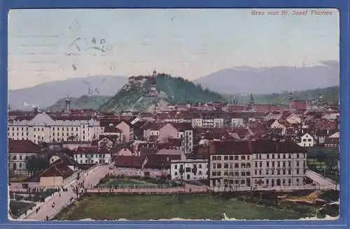 Alte AK Österreich Graz vom St.Josef Thurme, gebraucht 1910