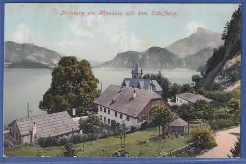 Alte AK Österreich Plomberg am Modsee mit dem Schafberg, gebraucht 1912