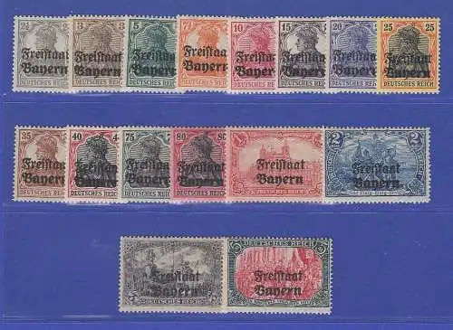 Bayern 1919 Germania mit Aufdruck Freisraat Mi.-Nr. 136-51 Satz 16 Werte kpl. **