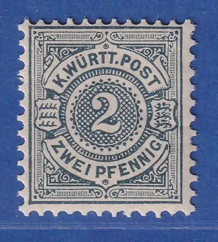 Württemberg 1894 Freimarke 2 Pfg. grautürkis Mi.-Nr. 60 postfrisch ** 