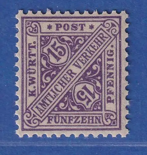 Württemberg 1917 Dienstmarke 15 Pfg  Mi.-Nr. 252 **