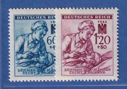 Böhmen und Mähren 1942 Rotes Kreuz Mi.-Nr. 111-112 Satz 2 Werte ** 