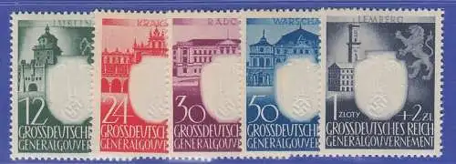 Generalgouvernement 1943 Städtische Bauten Mi.-Nr. 105-109 Satz 5 Werte ** 