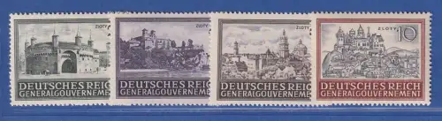 Generalgouvernement 1943 Bauwerke Mi.-Nr. 113-116 Satz 4 Werte ** 