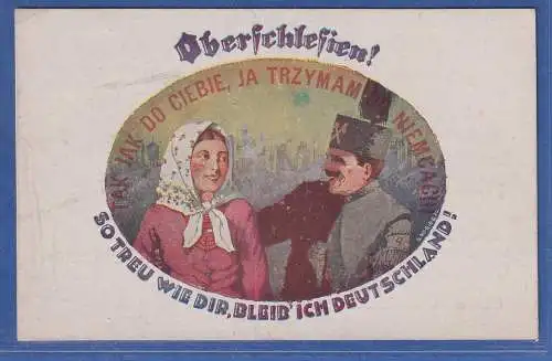 Schlesien Propaganda-Bildpostkarte Treuer Bergmann / Aufruf an die Kinder