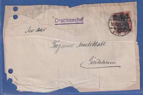 Danzig 1920 Germania 1 Mark  Mi.-Nr. 41 I als EF auf Drucksache 