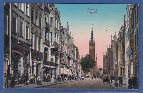 Danzig 1916 AK Langgasse O DANZIG-LANGFUHR gelaufen als Feldpost nach Celle