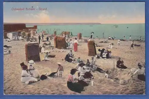 Danzig 1916 AK Brösen Strand O DANZIG-BRÖSEN gelaufen als Feldpost nach Celle