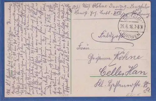Danzig 1916 AK Brösen Strand O DANZIG-BRÖSEN gelaufen als Feldpost nach Celle