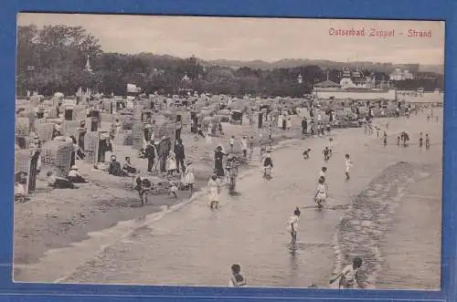 Danzig 1916 AK Zoppot Strand O DANZIG-LANGFUHR gelaufen als Feldpost nach Celle