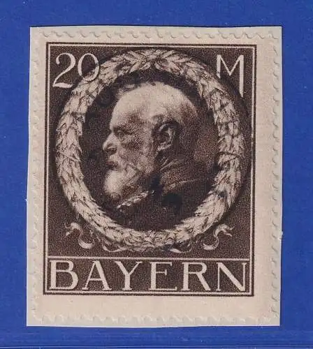 Bayern 1914 Ludwig III. 20 M Kriegsdruck Mi-Nr. 109 IIA O Briefstück gpr. INFLA