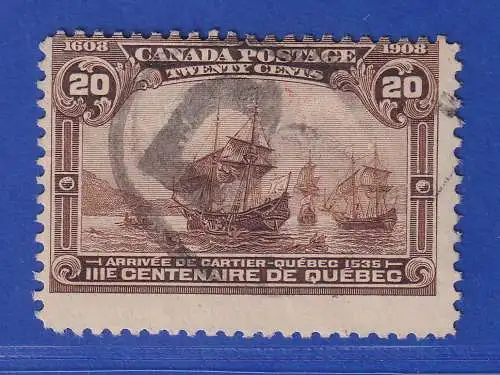 Kanada 1908 Jubiläum 300 Jahre Quebec 20 Cents Mi.-Nr. 91 gestempelt