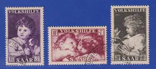 Saarland 1952 Volkshilfe Mi-Nr. 344-346 Satz kpl. O  gpr. GEIGLE BPP