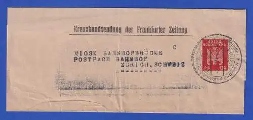 Dt. Reich 1924 Mi-Nr. 357 als EF O FRANKFURT/M. auf Zeitungsstreifband n. Zürich