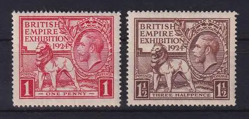 Großbritannien 1924 Empire Exhibition Mi.-Nr. 166-167C ungebraucht *