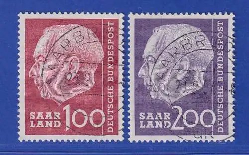 Saarland 1957 Theodor Heuss Mi-Nr. 398-399 O SAARBRÜCKEN gpr. GEIGLE BPP