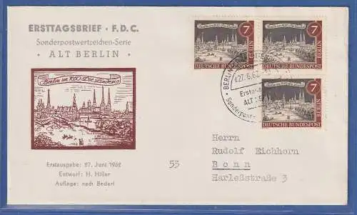 Berlin 1962 Alt-Berlin Mi.-Nr. 218 als MEF auf FDC mit So.-O BERLIN nach Bonn