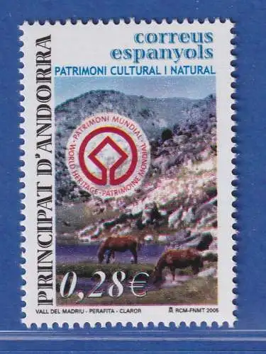 Andorra span. 2005 Mi.-Nr. 322 Tal von Madriu-Perafita-Claror UNESCO ** / MNH