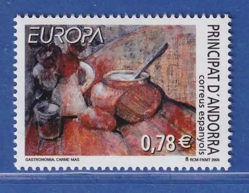 Andorra span. 2005 Mi.-Nr. 324 Europa: Gastronomie con Carme Mas ** / MNH