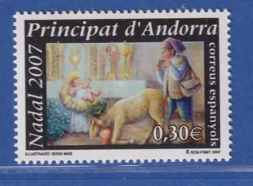 Andorra span. 2007 Mi.-Nr. 346 Weihnachten, Anbetung der Hirten ** / MNH