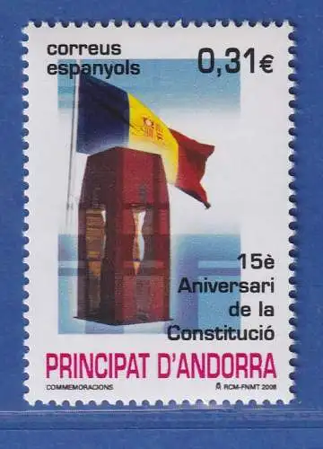 Andorra span. 2008 Mi.-Nr. 349 15 Jahre Verfassung ** / MNH