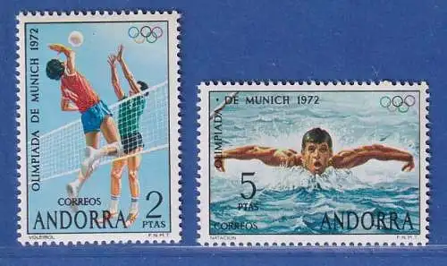 Andorra span. 1972 Mi.-Nr. 76-77 Olympische Sommerspiele München ** / MNH