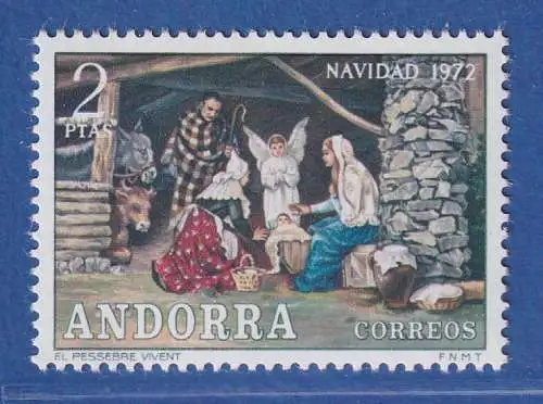 Andorra span. 1972 Mi.-Nr. 83 Weihnachten ** / MNH