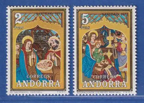 Andorra span. 1973 Mi.-Nr. 86-87 Weihnachten ** / MNH