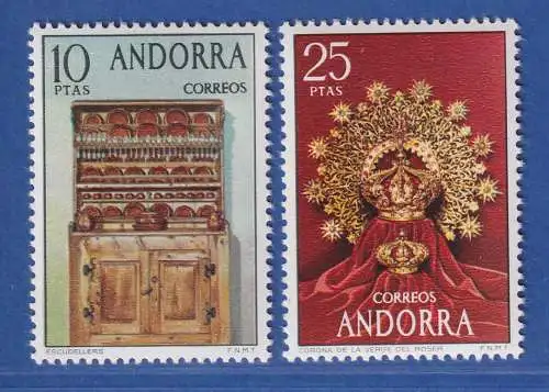 Andorra span. 1974 Mi.-Nr. 90-91 Handwerk und Kunst ** / MNH