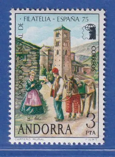 Andorra span. 1975 Mi.-Nr. 95 Intern. Briefmarkenausstellung ESPANIA ** / MNH