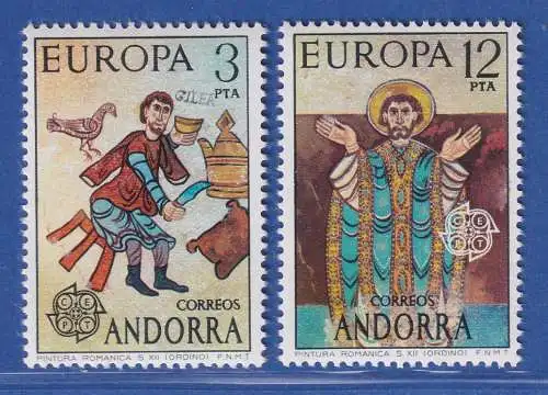 Andorra span. 1975 Mi.-Nr. 96-97 Europa Gemälde ** / MNH