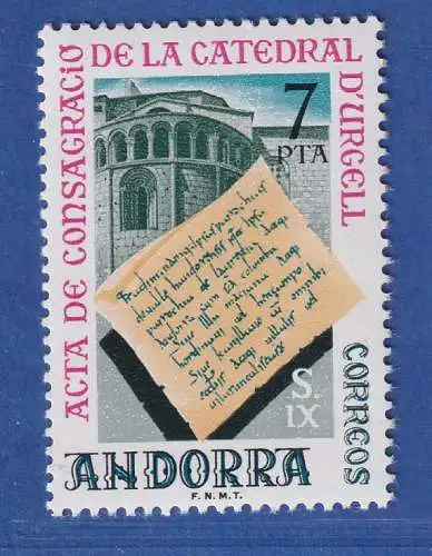 Andorra span. 1975 Mi.-Nr. 98 Litaratur-Festival ** / MNH